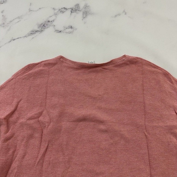 Pure J Jill Pink Oversize Pullover Sweater Sz S V-Neck Front Pocket Silk Cotton - Picture 9 of 12